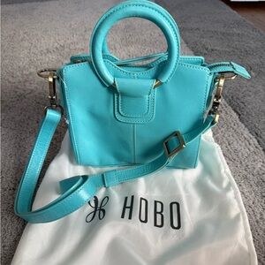 HOBO Aqua Heidi Mini Satchel Leather Crossbody Bag